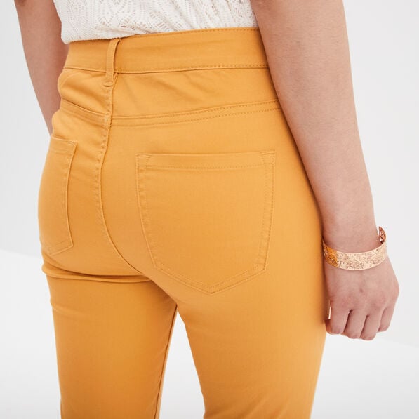pantacourt slim 5 poches jaune moutarde femme Pantacourt slim 5 poches jaune moutarde femme