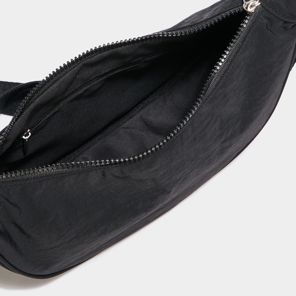 Sac banane en bandouli&egrave;re noir femme