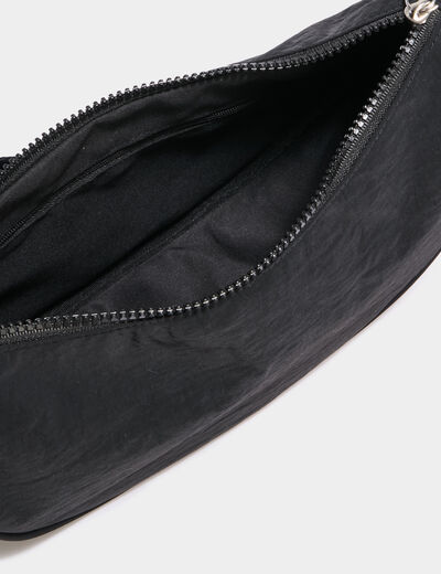 Sac banane en bandouli&egrave;re noir femme