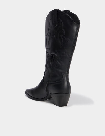 Bottes santiag &agrave; talons noir femme