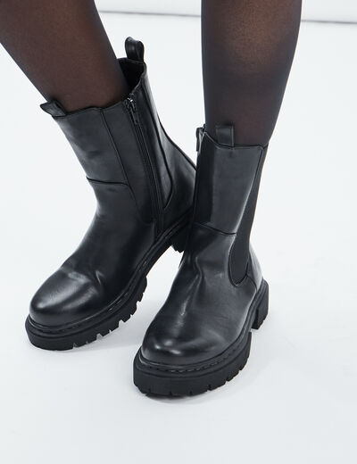 Bottines chelsea élastiquées noir femme