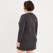 Chemise de nuit à manches longues gris foncé femme grande taille