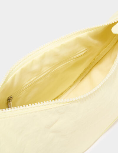 Sac banane en bandouli&egrave;re jaune pastel femme