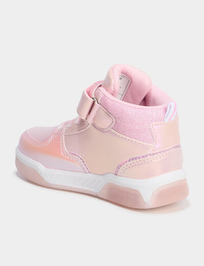 Baskets montantes lumineuses rose fille