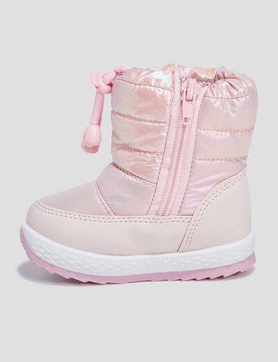Bottes de neige lien de resserrage rose bébé fille