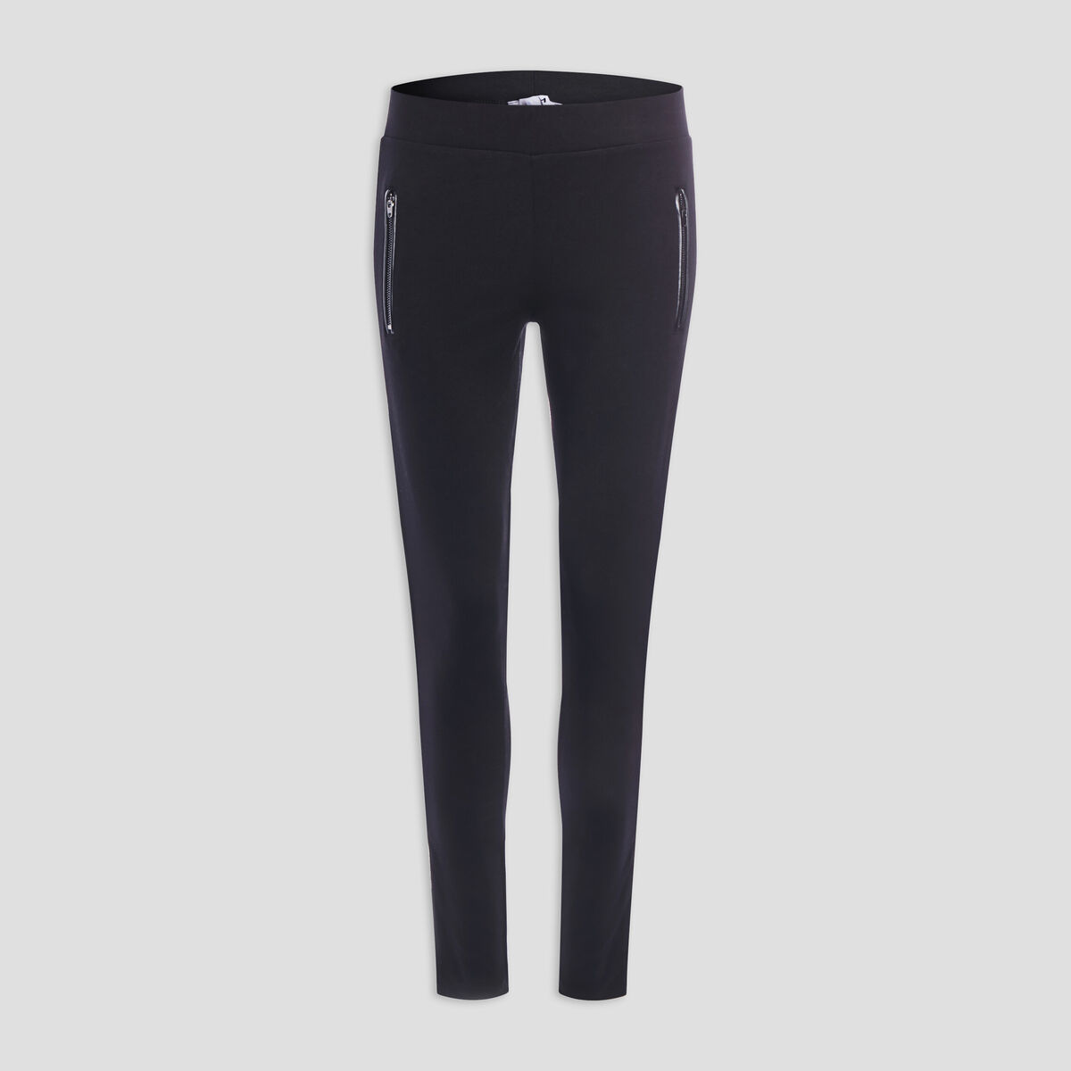 Pantalon legging skinny poche zipp&eacute;e noir femme