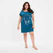 Chemise de nuit manches courtes bleu canard femme grande taille
