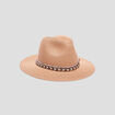 Chapeau Fedora tressé sable femme