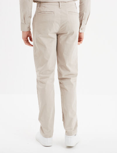 Pantalon chino droit stretch retroussé sable homme