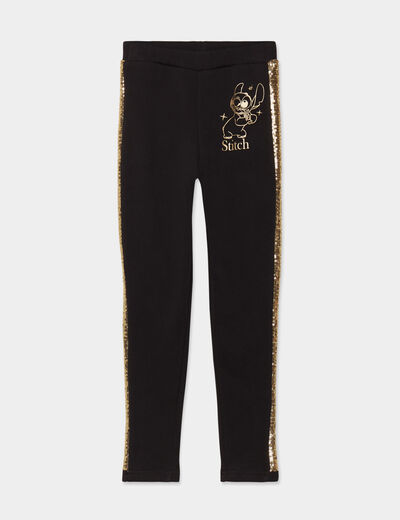 Legging &agrave; sequins Stitch noir fille