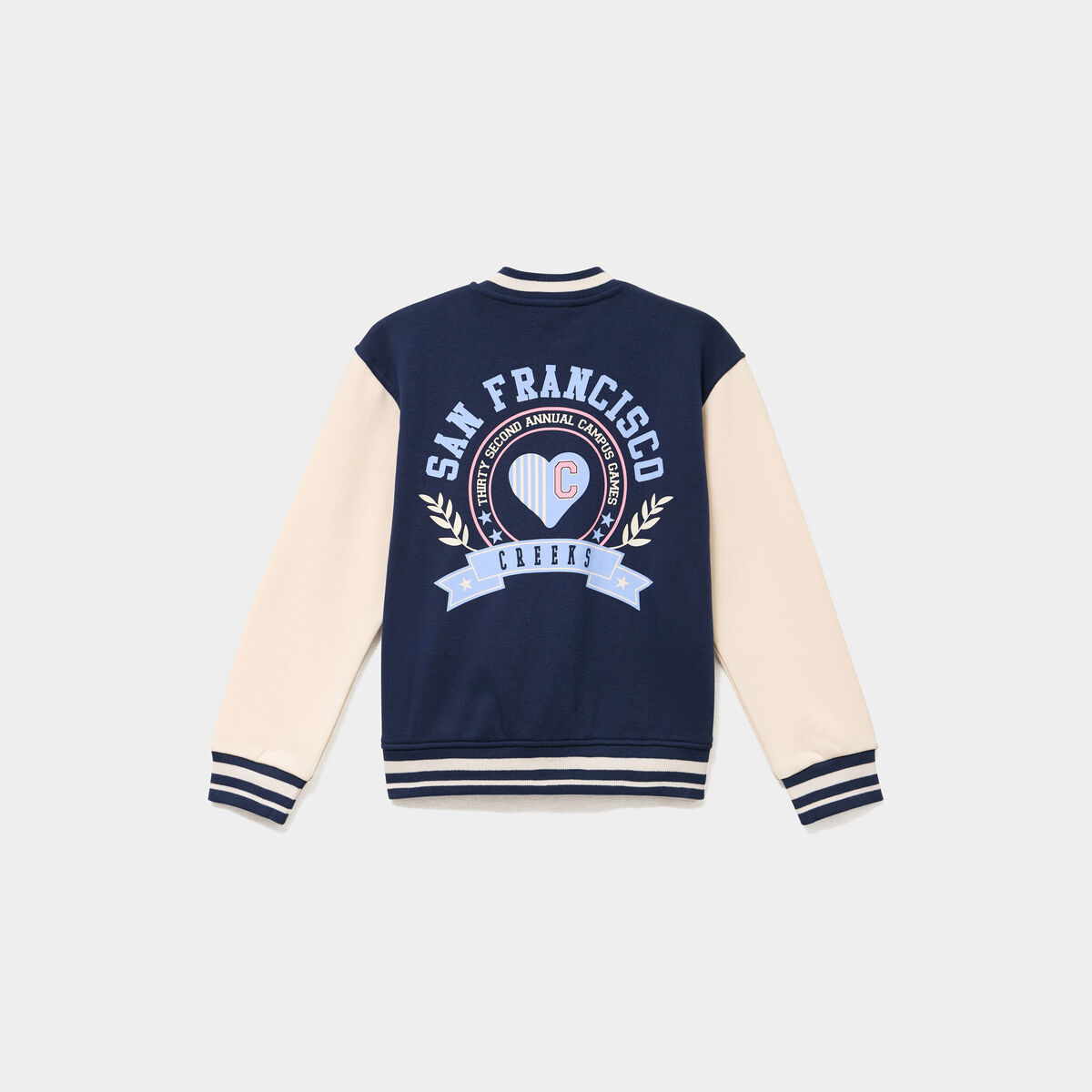 Gilet boutonn&eacute; col teddy bleu marine fille