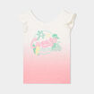 T-shirt à volants et noeud dos rose fille