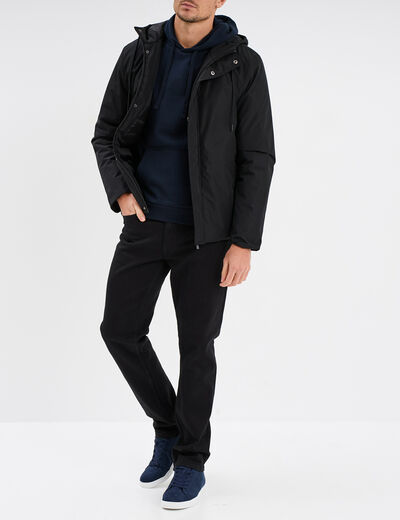 Sweat molleton à capuche hoodie bleu marine homme