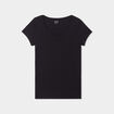 T-shirt coton col rond manches courtes noir femme