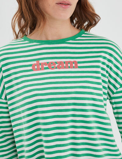 T-shirt ajusté col rond coton Creeks vert femme