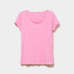 T-shirt coton col rond manches courtes rose femme