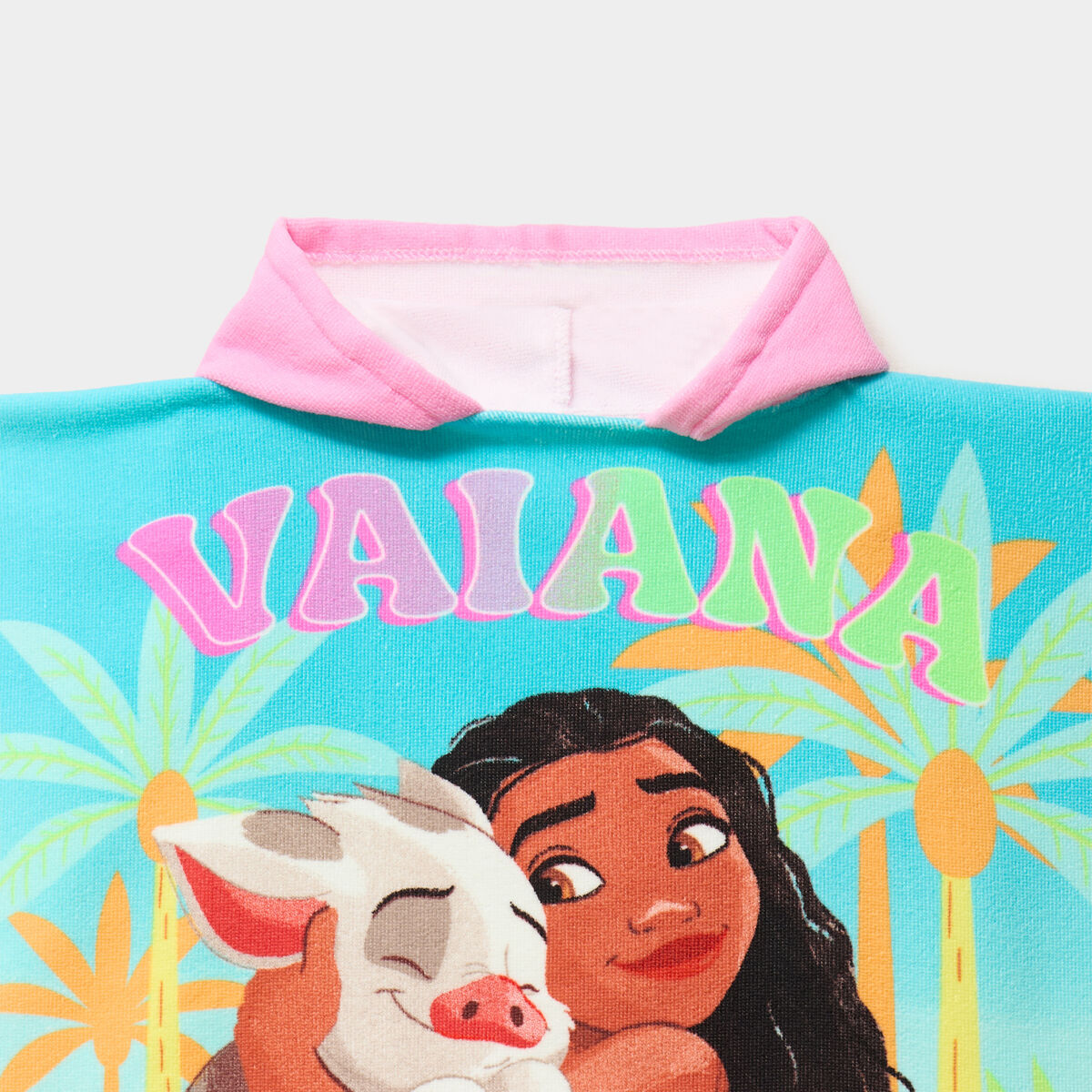 Cape de bain &agrave; capuche Vaiana multicolore fille