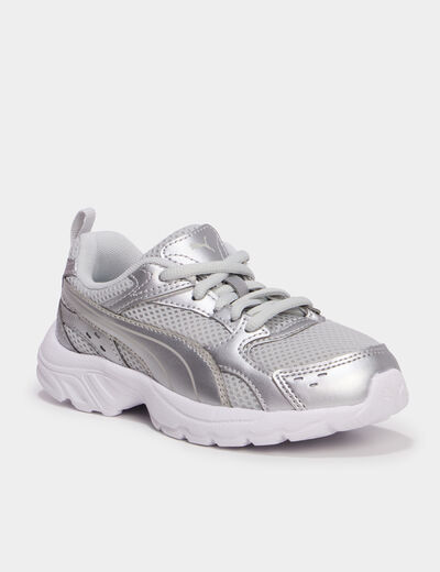 Baskets running &agrave; lacets Puma Milenio gris argent fille