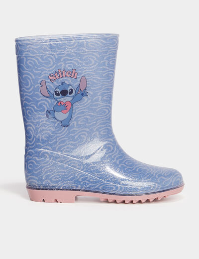 Bottes de pluie paillettes Stitch bleu fille