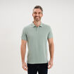 Polo textur&eacute; manches courtes coton vert pastel homme