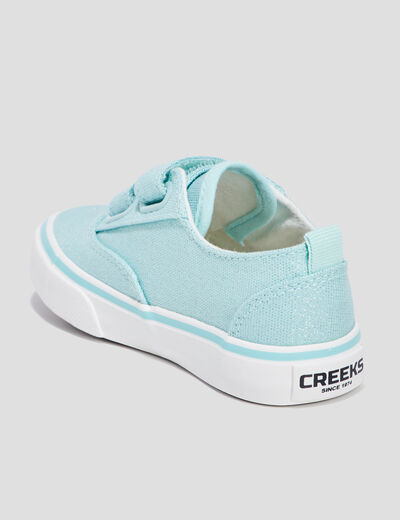 Tennis en toile à scratchs Creeks bleu turquoise fille
