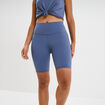 Short cycliste de sport taille haute bleu fonc&eacute; femme