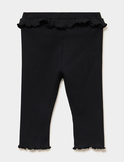 Legging c&ocirc;tel&eacute; &agrave; volants noir b&eacute;b&eacute; fille