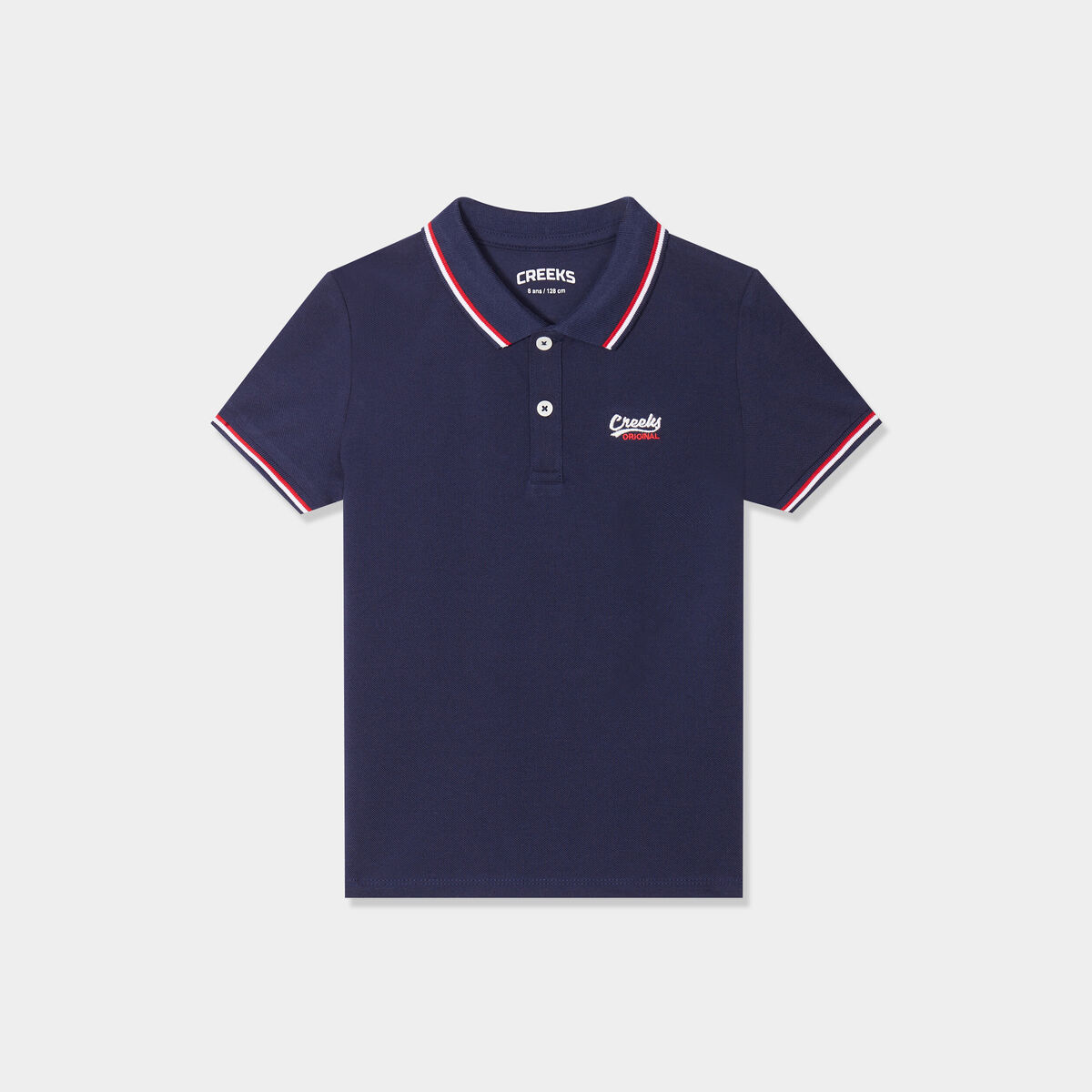 Polo manches courtes coton Creeks bleu marine garçon