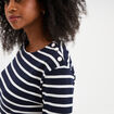 T-shirt manches 3/4 avec boutons coton ecru femme