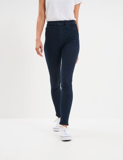 Jegging skinny taille haute denim blue black femme