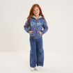 Gilet doubl&eacute; &agrave; capuche bleu gris fille