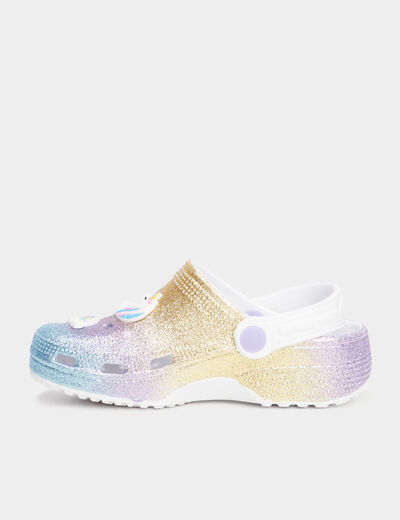 Sabots de plage à paillettes multicolore fille