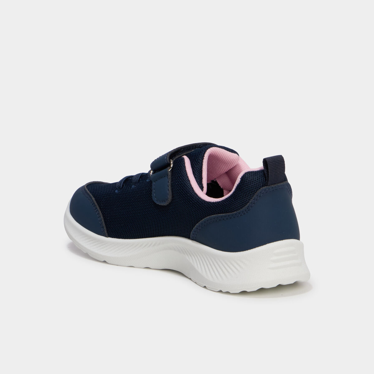 Baskets running &agrave; scratchs bleu marine fille