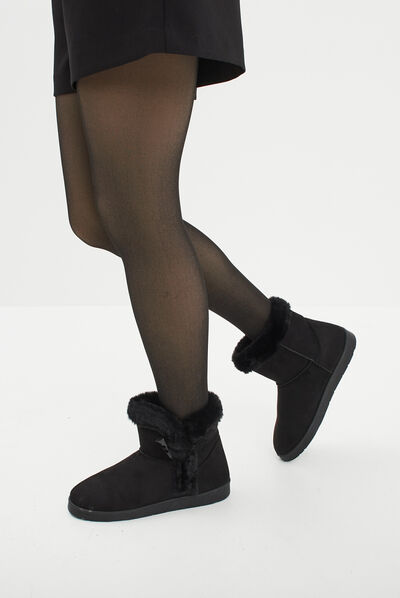 Bottines fourrées noir femme