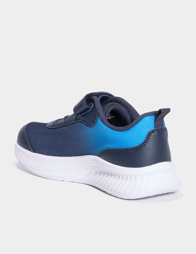 Baskets running à scratchs bleu garçon