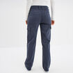 Pantalon cargo droit bleu gris femme