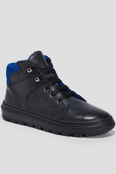 Baskets montantes zippées noir garçon