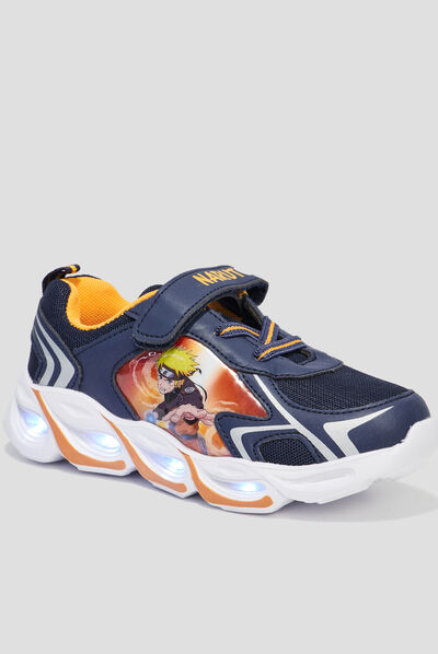 Baskets running à scratchs Naruto bleu marine garçon
