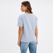 T-shirt droit manches courtes coton bleu clair femme