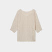 Pull manches 3/4 fils métallisés ecru femme grande taille