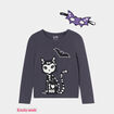 Ensemble t-shirt coton masque halloween gris foncé fille