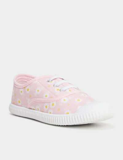 Tennis en toile rose fille