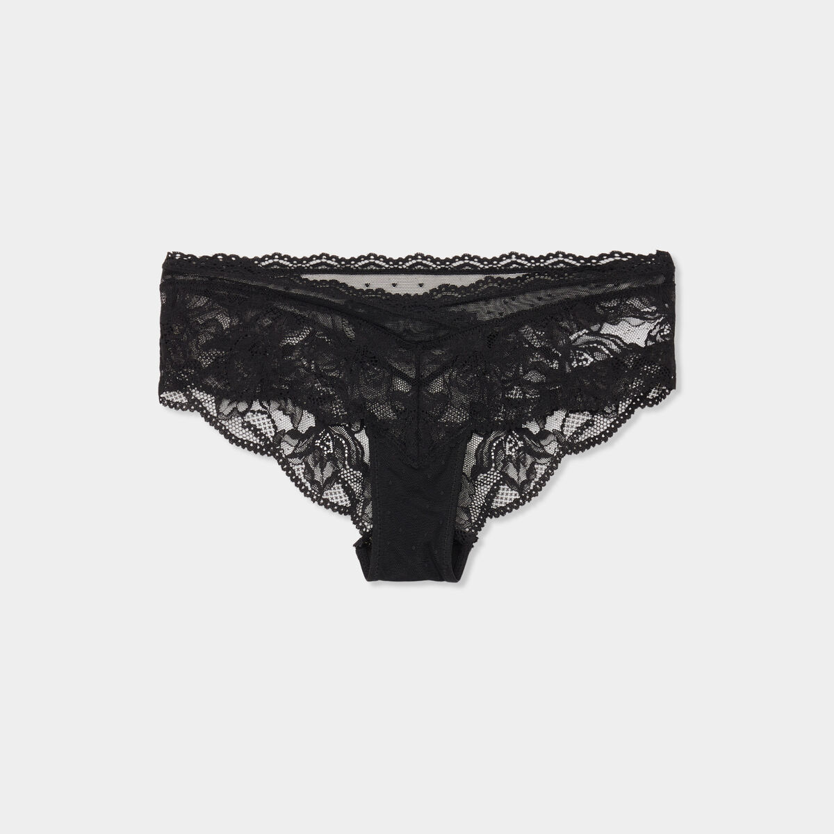 Shorty en dentelle noir femme