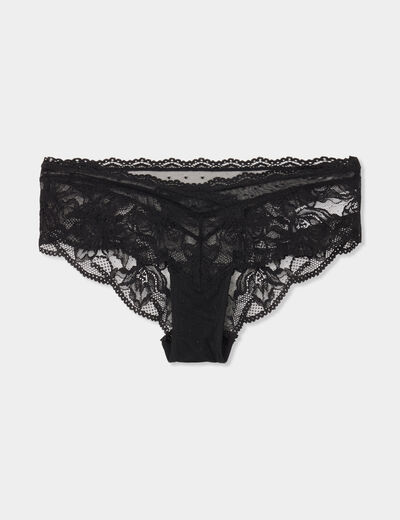 Shorty en dentelle noir femme