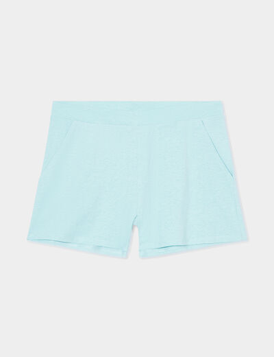 Short de pyjama vert canard femme