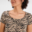 T-shirt coton imprimé coupe ajustée sable femme