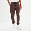 Pantalon jogging droit molleton marron foncé homme
