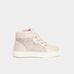 Baskets montantes paillet&eacute;es rose clair fille