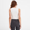 Body sans manches côtelé coton blanc femme
