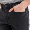 Bermuda stretch droit en jean denim noir homme